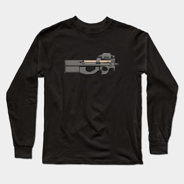 P90 Compact Submachine Gun Long Sleeve T-Shirt by NorseTech